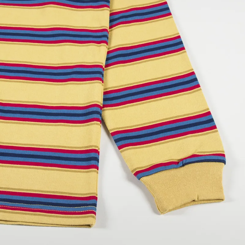 Beams Plus Multi Horizontal Striped Pocket T Shirt Mustard-4