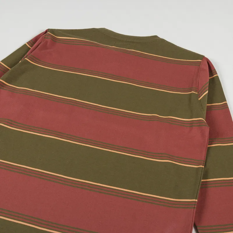 Beams Plus Multi Horizontal Striped Pocket T Shirt Olive-3