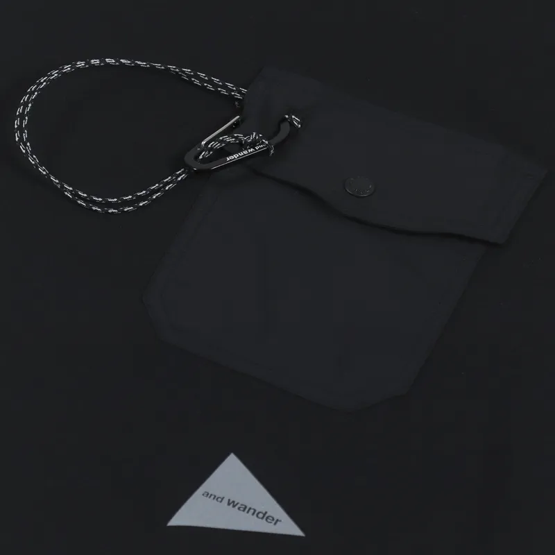 And Wander Pocket T Shirt Black-1