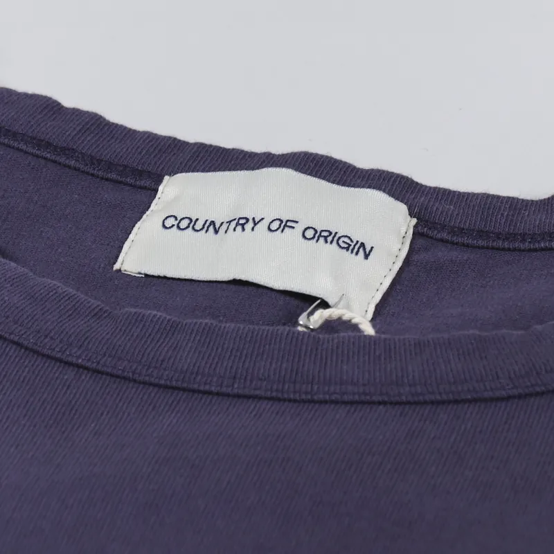 Country Of Origin Pocket T Shirt Navy Sea Blue-1