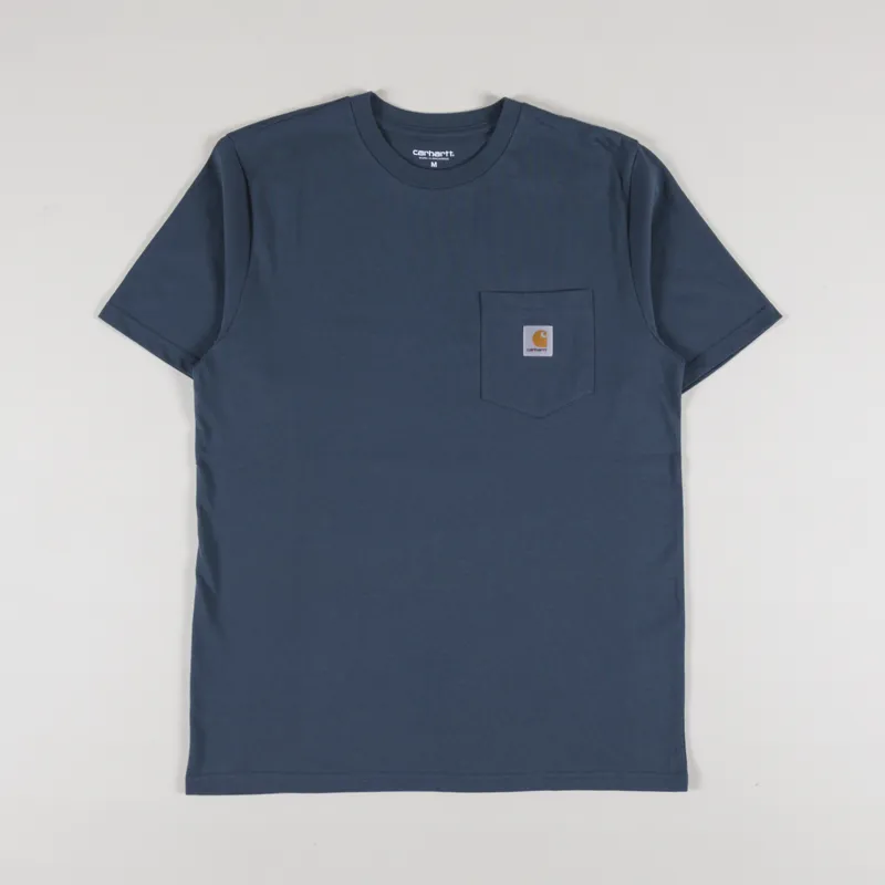 Carhartt WIP Mens Short Sleeve Pocket Tee T Shirt Ore Blue