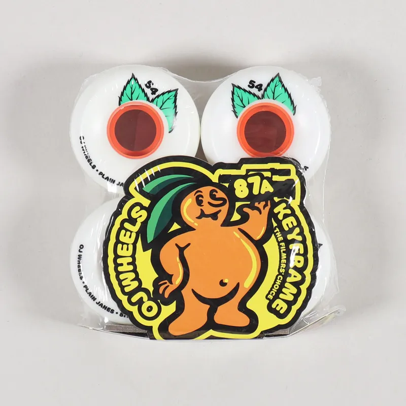 Oj Wheels Plain Jane 87a Keyframe Wheels White 54mm