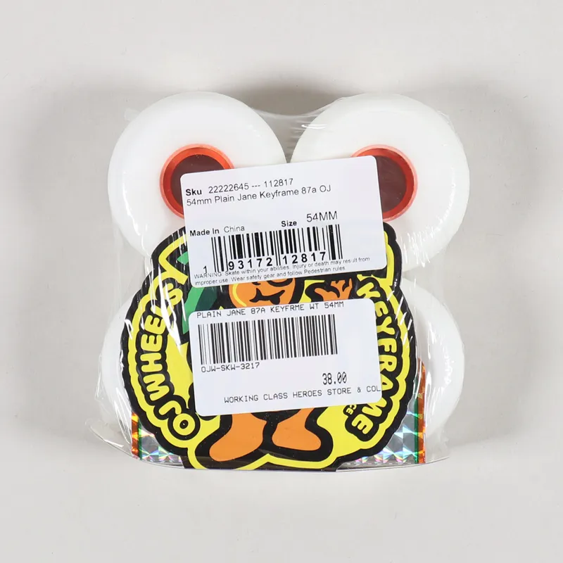 Oj Wheels Plain Jane 87a Keyframe Wheels White 54mm-1