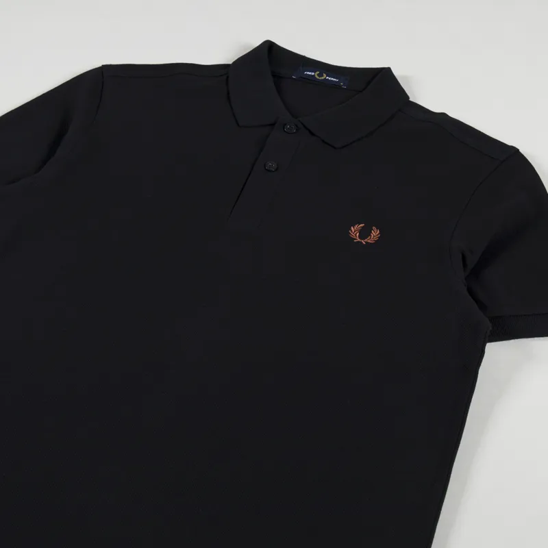 Fred Perry Plain Shirt Black Whisky Brown-1