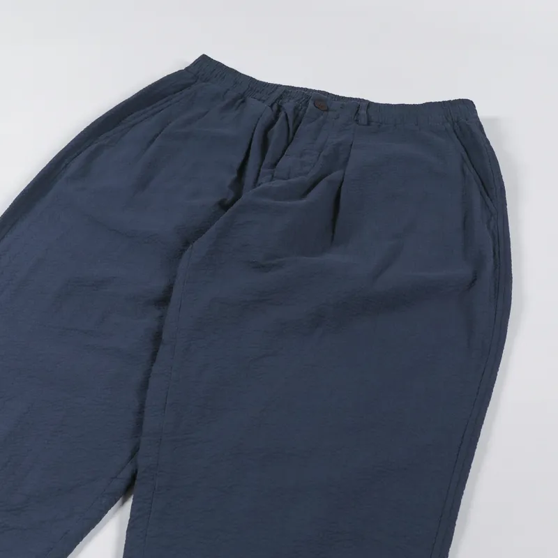 Universal Works Pleated Track Pant Navy Seersucker-5
