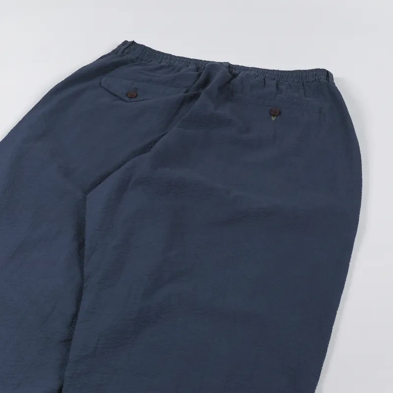Universal Works Pleated Track Pant Navy Seersucker-6