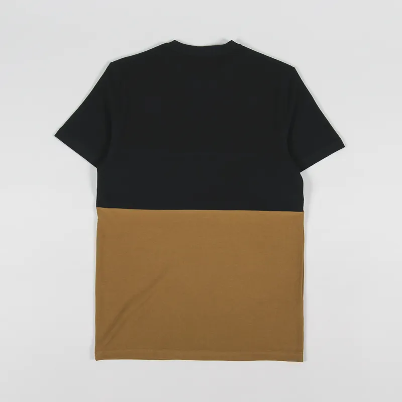 Fred Perry Panelled Stripe T Shirt Dark Caramel-1