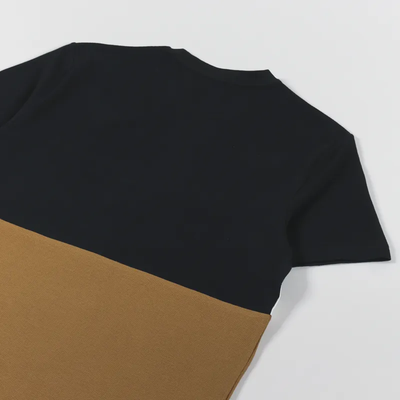 Fred Perry Panelled Stripe T Shirt Dark Caramel-4