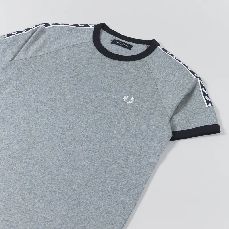 Fred Perry Panelled Taped T Shirt Steel Marl-2