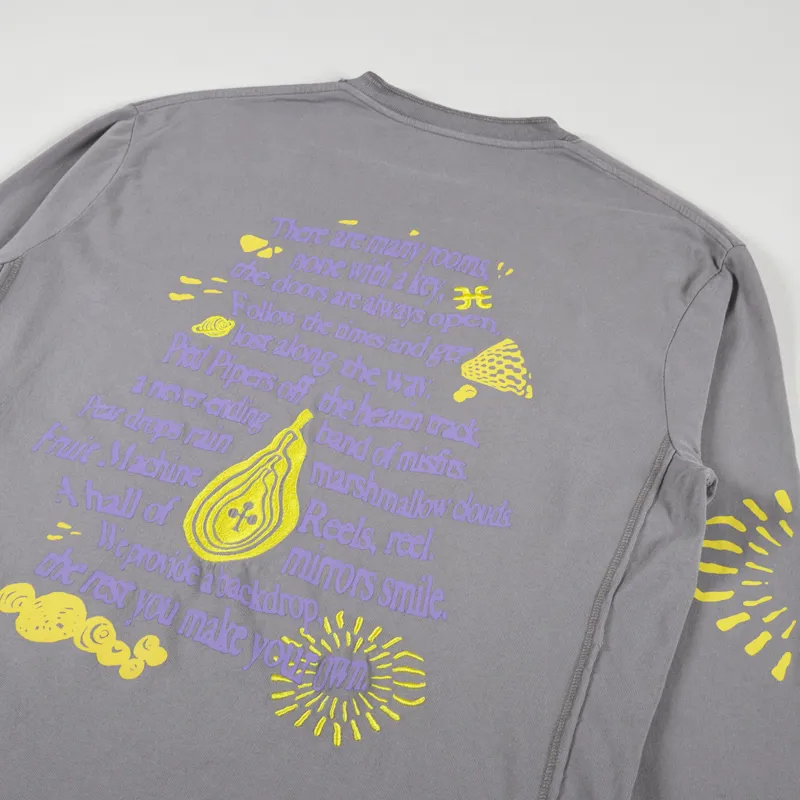 Magic Castles Poem Long Sleeve T Shirt Charcoal-2
