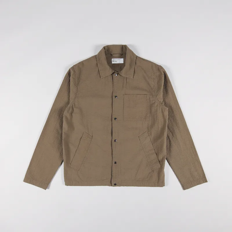 Universal Works Porto Jacket Olive Seersucker