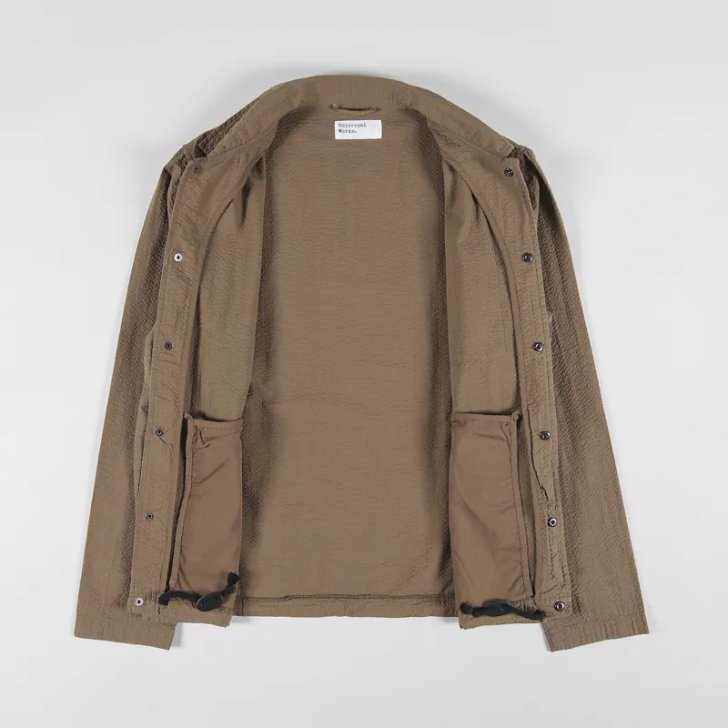 Universal Works Porto Jacket Olive Seersucker-1