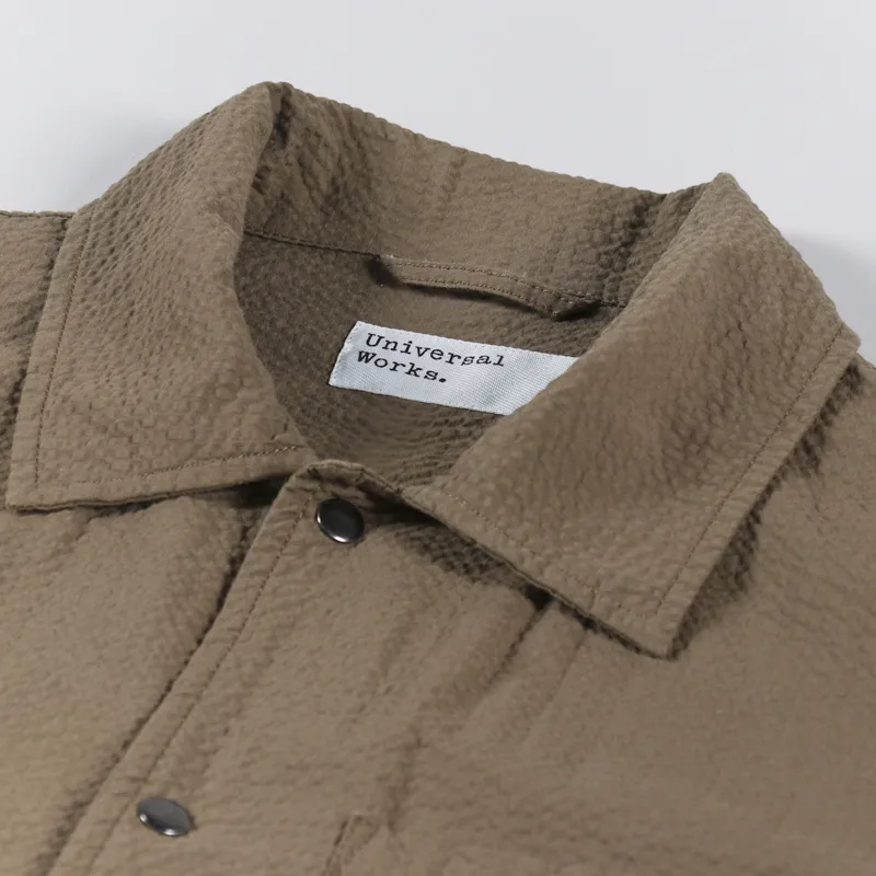Universal Works Porto Jacket Olive Seersucker-9