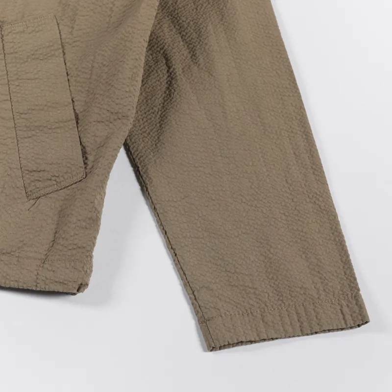 Universal Works Porto Jacket Olive Seersucker-6