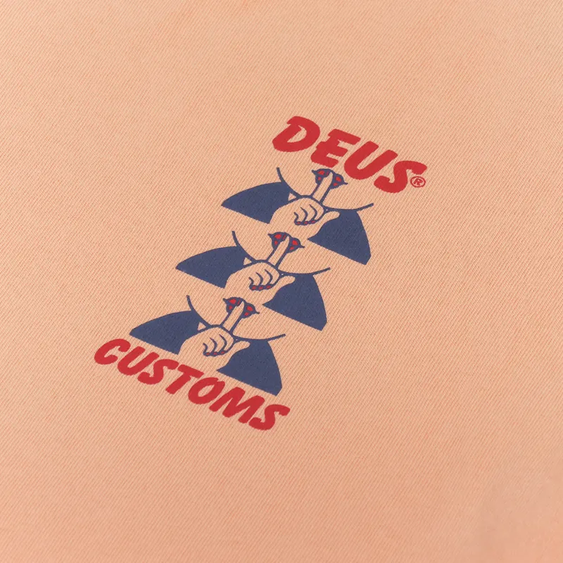 Deus Ex Machina Posy T Shirt Sunkist Orange-5