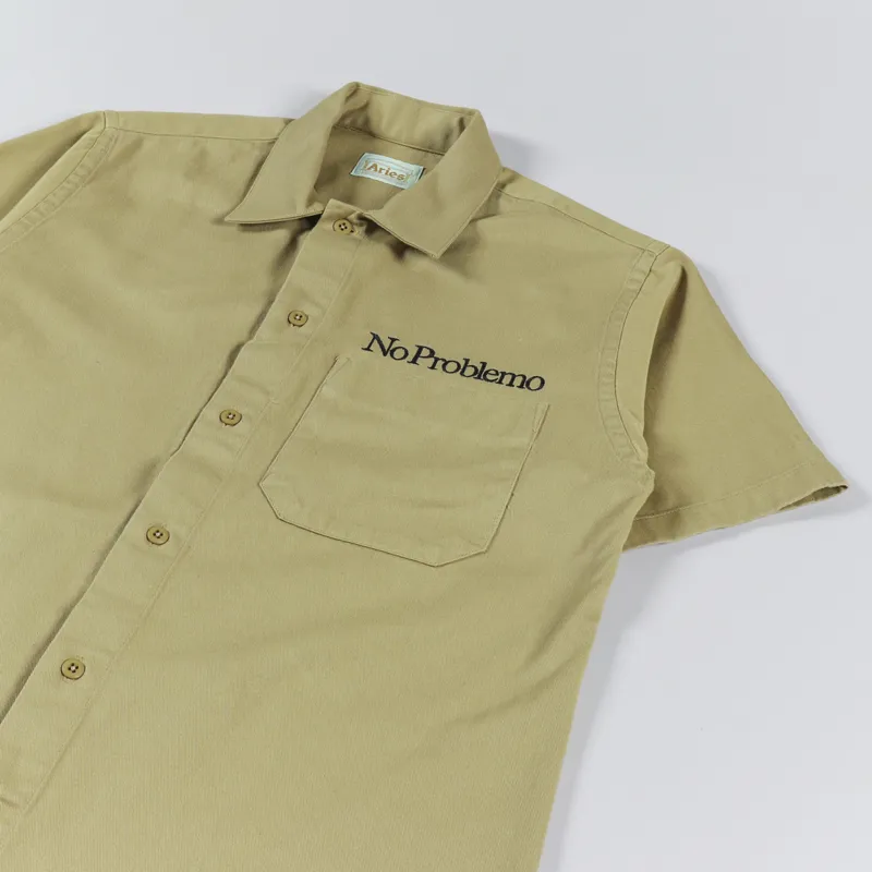 Aries Mini Problemo Uniform Shirt Khaki-1
