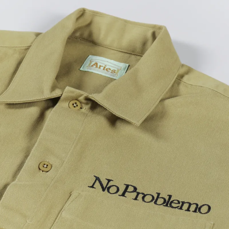 Aries Mini Problemo Uniform Shirt Khaki-2