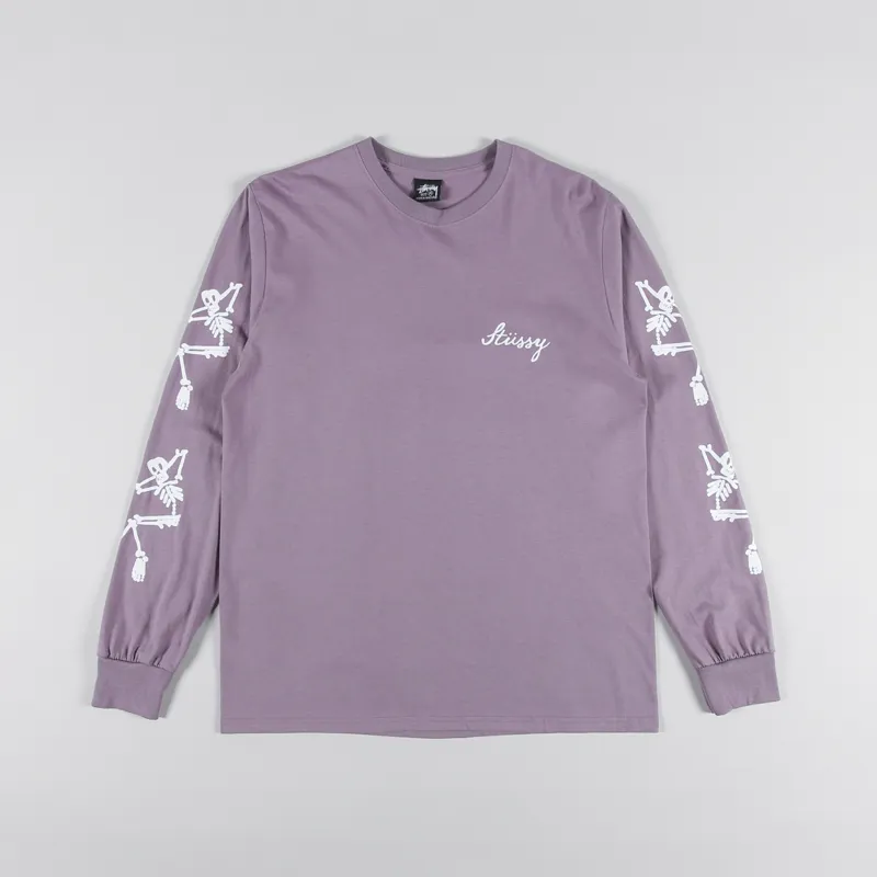 Stussy Paradise Lost Long Sleeve T Shirt Mauve Purple