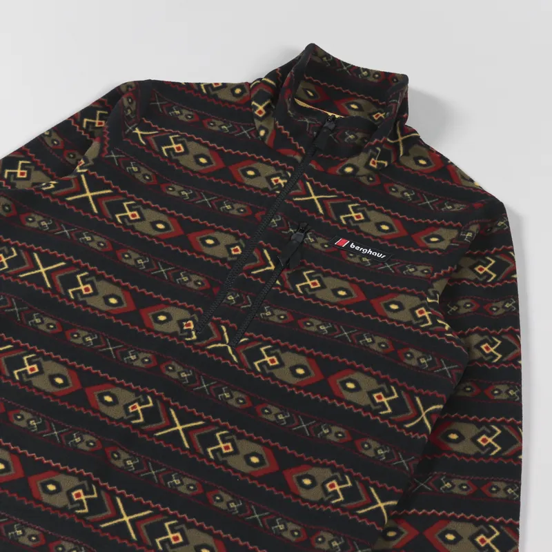 Berghaus Prism Printed Trango Half Zip Fleece Green Yellow-2