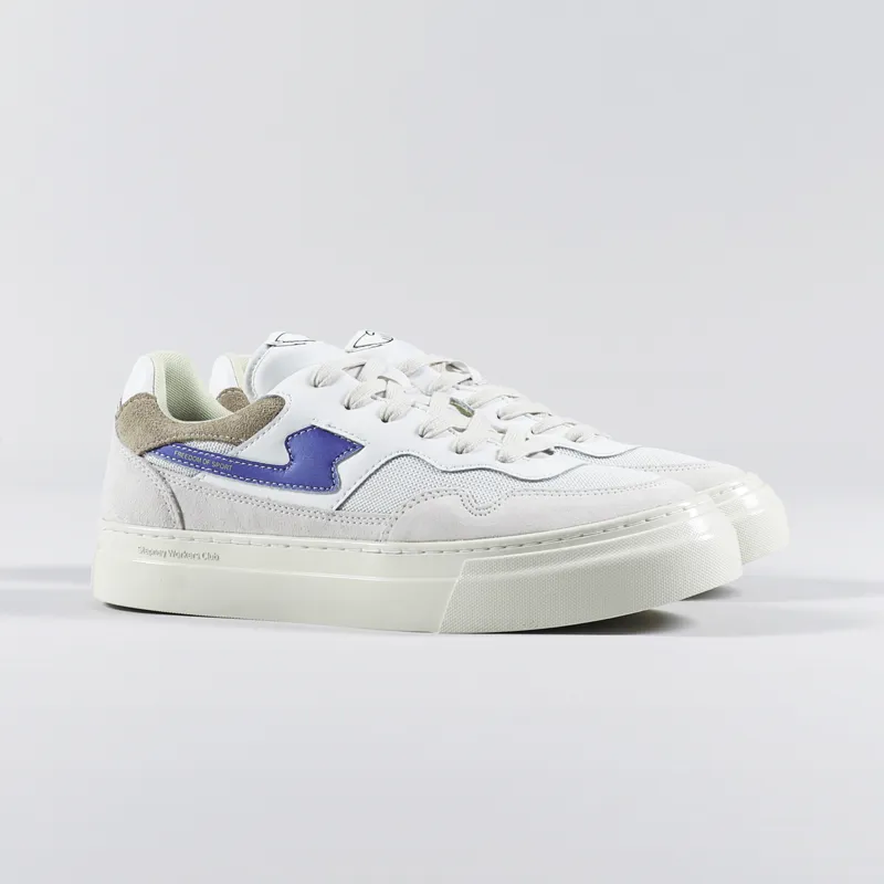 Stepney Workers Club Pearl S Strike Shoes Suede Mix Ecru Blue