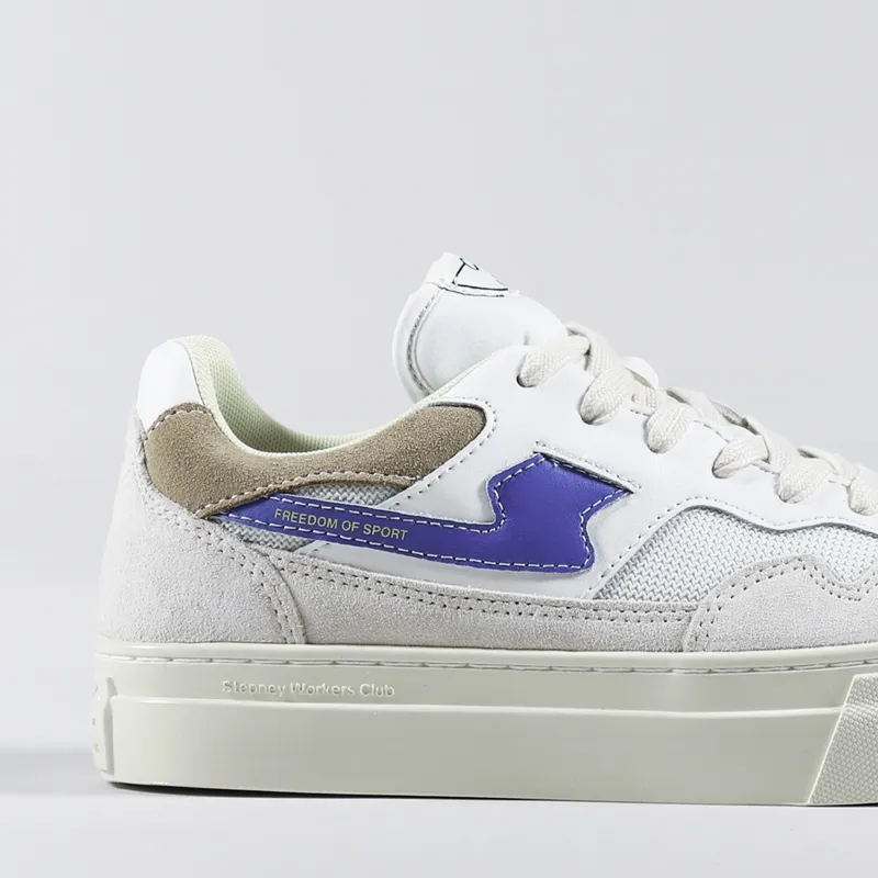 Stepney Workers Club Womens Pearl S-Strike Shoes Suede Mix Ecru Blue-5