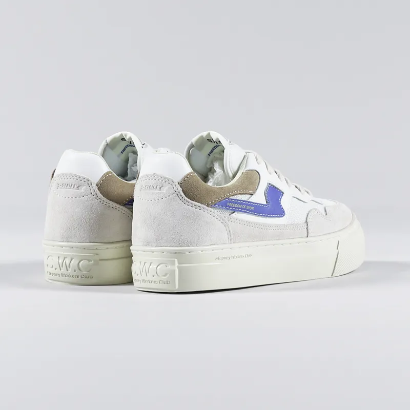 Stepney Workers Club Womens Pearl S-Strike Shoes Suede Mix Ecru Blue-3