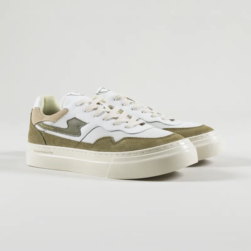 Stepney Workers Club Pearl S-Strike Shoes Suede Mix White Moss