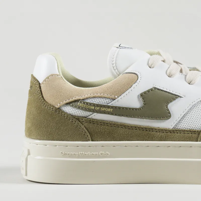 Stepney Workers Club Pearl S-Strike Shoes Suede Mix White Moss-5