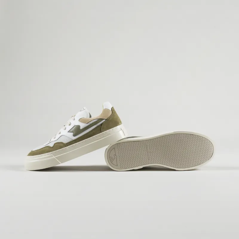 Stepney Workers Club Pearl S-Strike Shoes Suede Mix White Moss-2