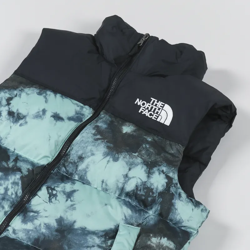 The North Face 1996 Retro Nuptse Insulated Down Vest Wasabi Ice Dye Print-1
