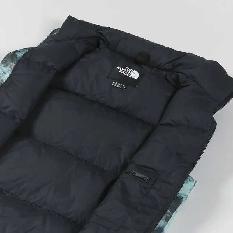 The North Face 1996 Retro Nuptse Insulated Down Vest Wasabi Ice Dye Print-4