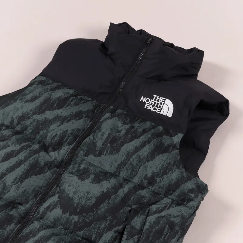 The North Face 1996 Retro Nuptse Insulated Down Vest Balsam Green Wooden Tiger Print-4