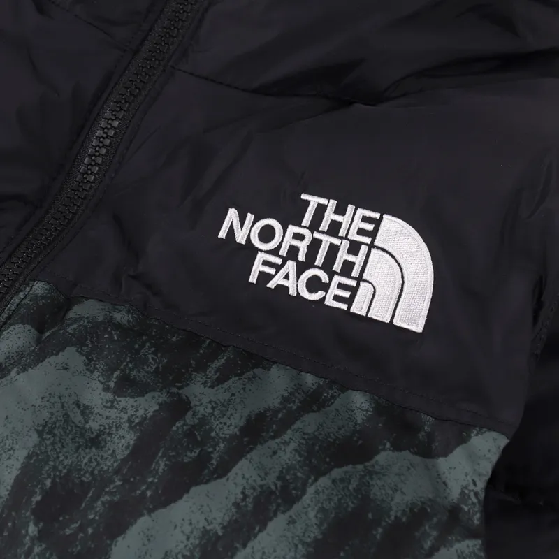 The North Face 1996 Retro Nuptse Insulated Down Vest Balsam Green Wooden Tiger Print-8