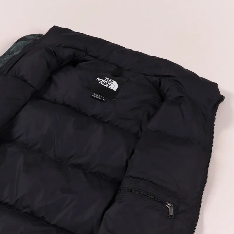 The North Face 1996 Retro Nuptse Insulated Down Vest Balsam Green Wooden Tiger Print-6