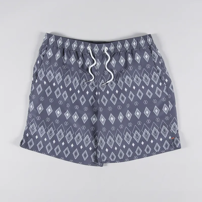 Far Afield Printed Swim Shorts Diamonds Blue