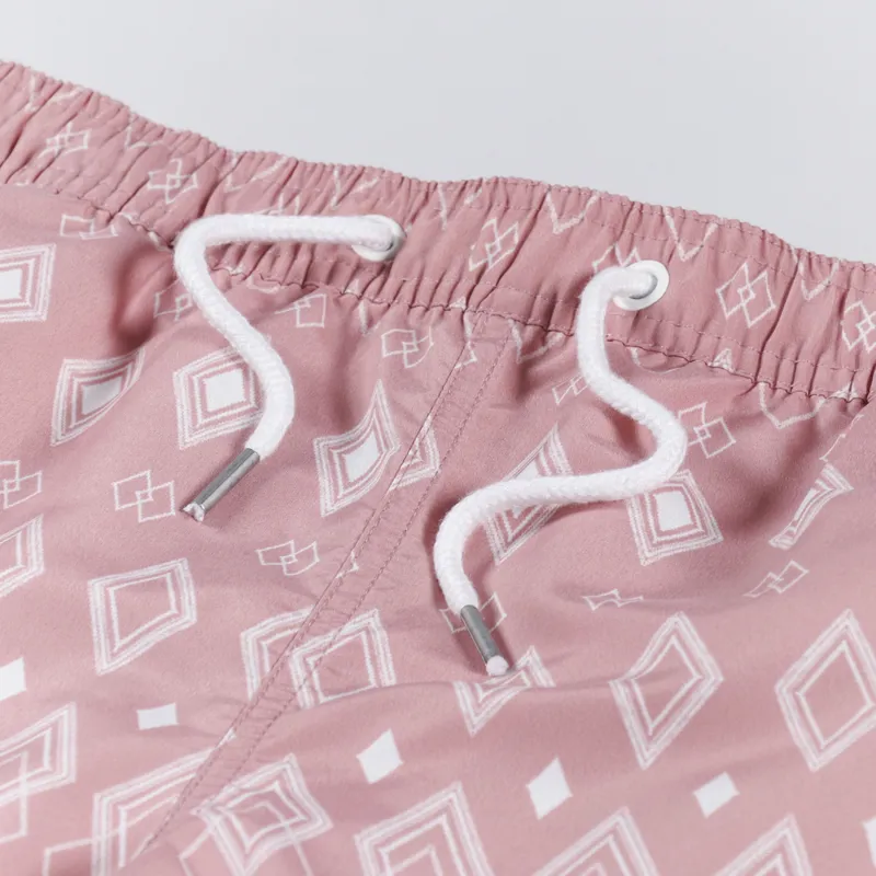 Far Afield Printed Swim Shorts Diamonds Mahogany Pink-3