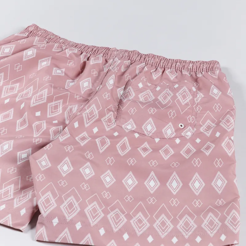 Far Afield Printed Swim Shorts Diamonds Mahogany Pink-4