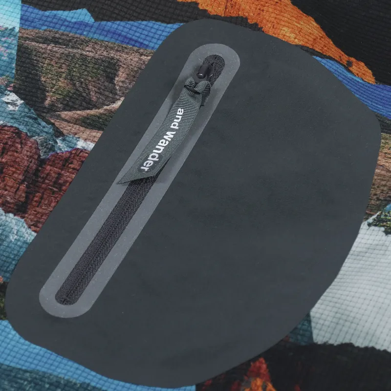 And Wander Printed Vent Pullover Blue Mix-5