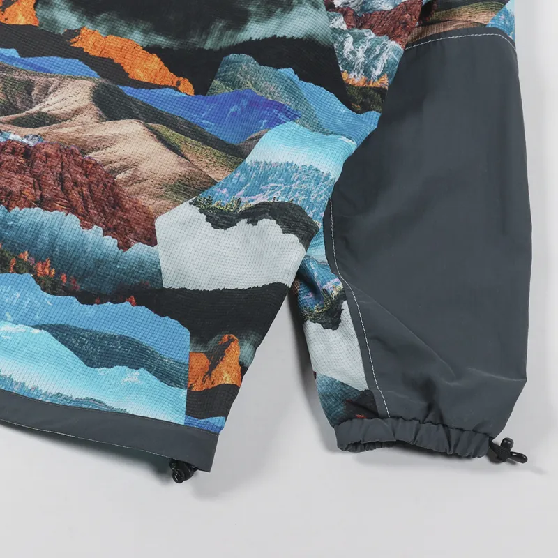 And Wander Printed Vent Pullover Blue Mix-6