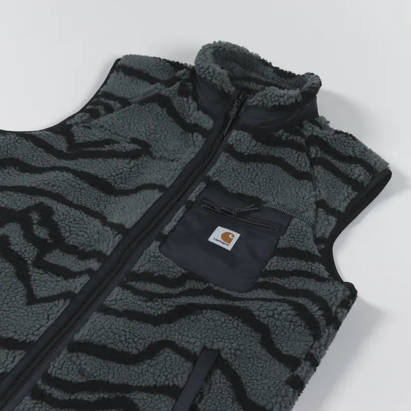 Carhartt WIP Prentis Vest Liner Deep Freeze Jacquard Slate Black-3