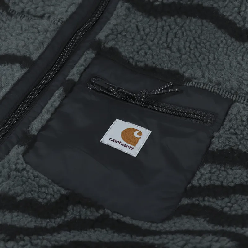 Carhartt WIP Prentis Vest Liner Deep Freeze Jacquard Slate Black-6