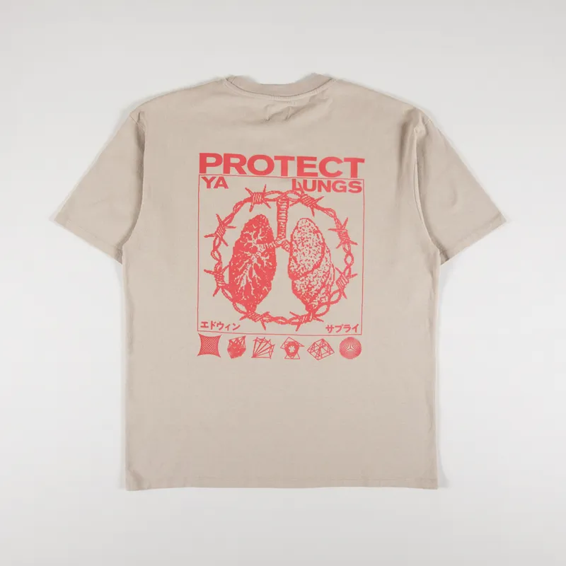 Edwin Protect Ya Lungs T Shirt White Pepper