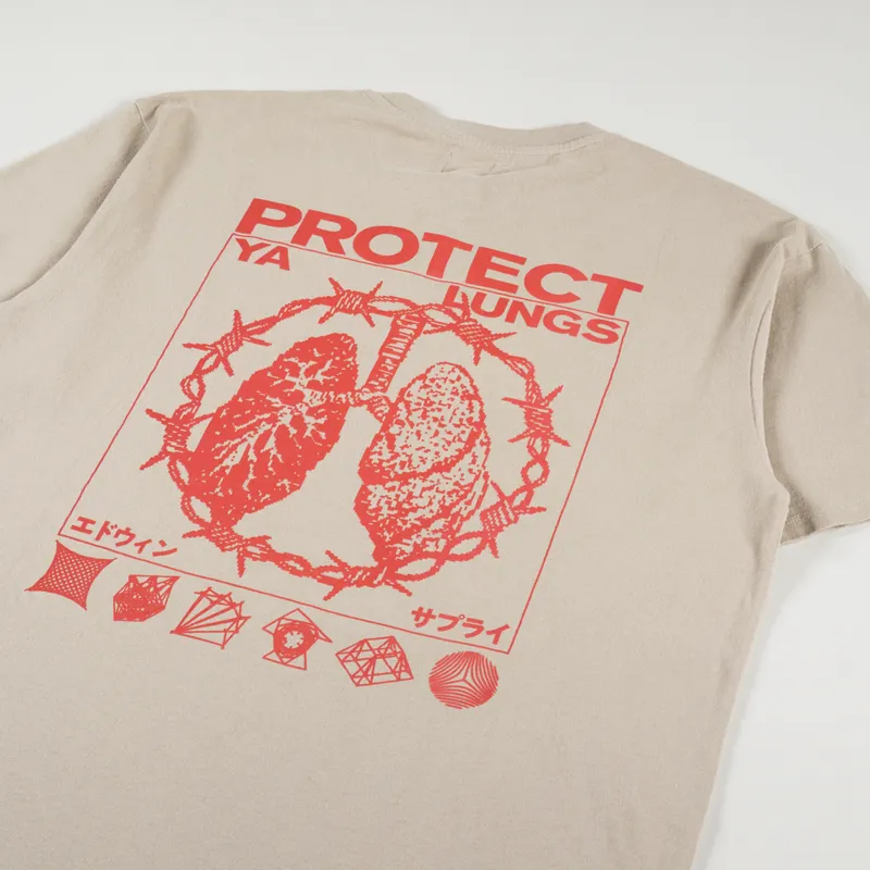 Edwin Protect Ya Lungs T Shirt White Pepper-2