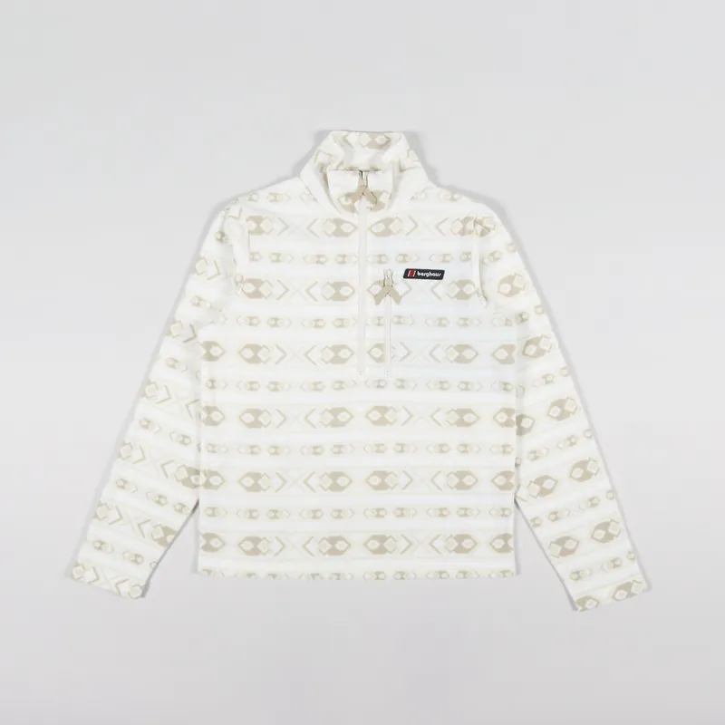Berghaus Prism Printed Trango Half Zip Fleece Coconut Milk