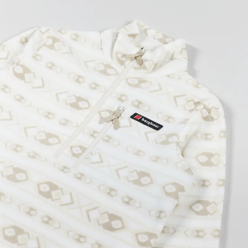 Berghaus Prism Printed Trango Half Zip Fleece Coconut Milk-2