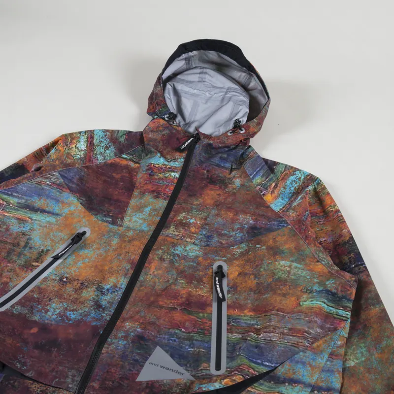 And Wander Pertex Printed Waterproof Jacket Multi-3