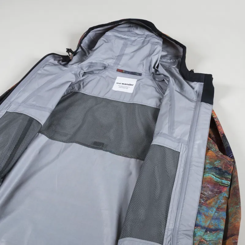 And Wander Pertex Printed Waterproof Jacket Multi-4