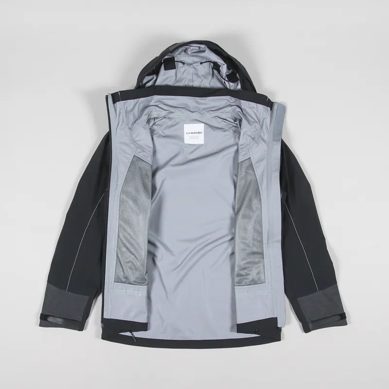 And Wander Pertex Shield Rain Jacket Black-1