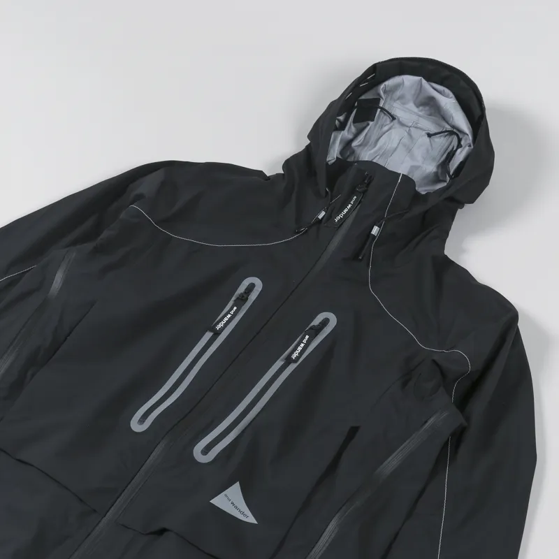 And Wander Pertex Shield Rain Jacket Black-3