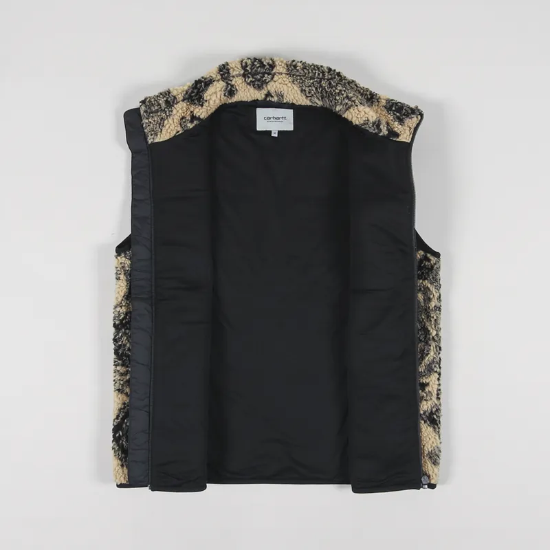 Carhartt WIP Prentis Vest Liner Verse Jacquard Dusty H Brown Soot Black-1